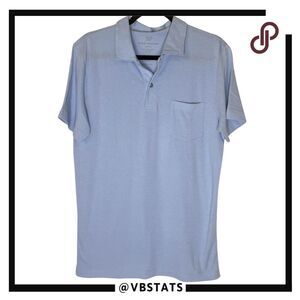 Mack Weldon Men's Short Sleeve Pocket Cotton Blend Golf Polo‎ Shirt Gray Medium